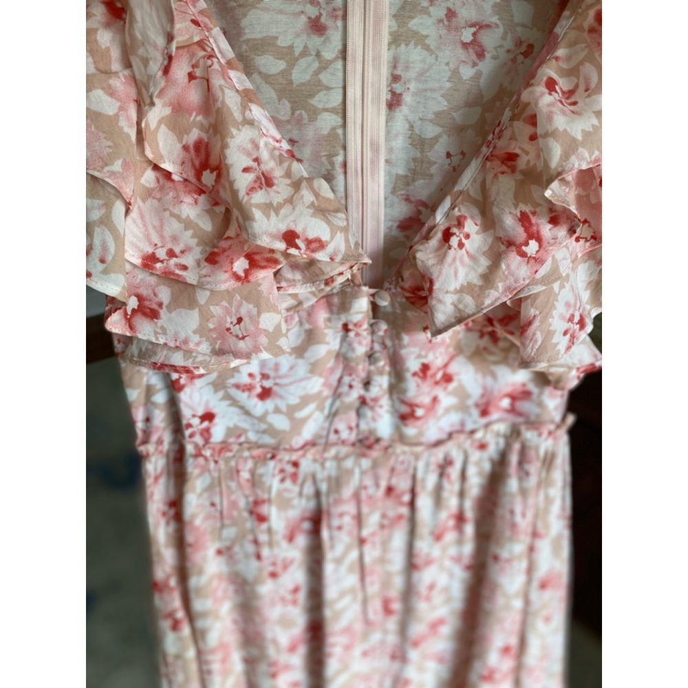 Storia Ruffle Floral Mini Dress Romantic Cottagecore Spring Wedding Brunch Boho - Picture 8 of 11